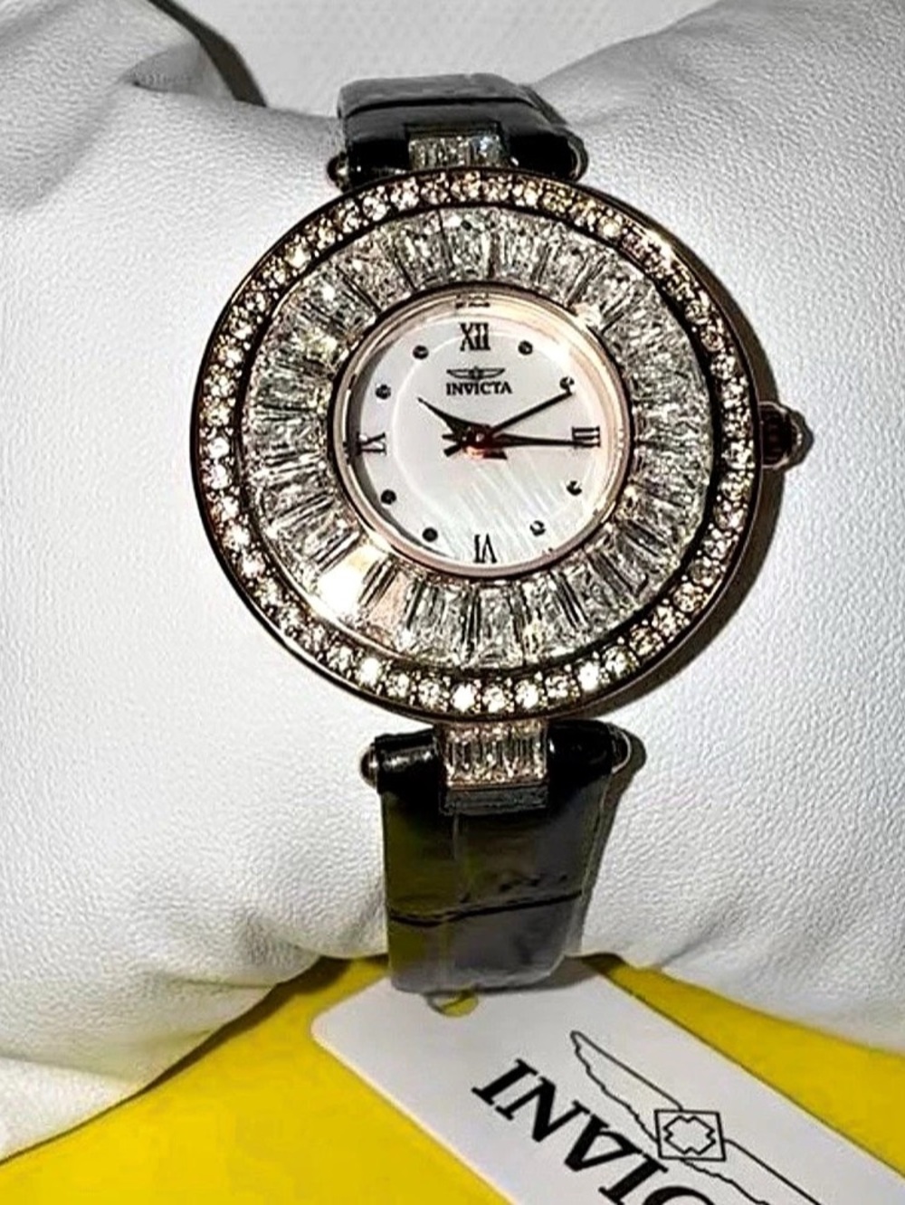 NWT Invicta Celestial 70350 Women's Watch Rose Gold Black Strap Box